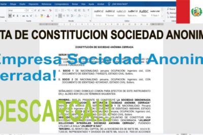 Descarga gratis modelo de constitución de sociedad limitada en Word.