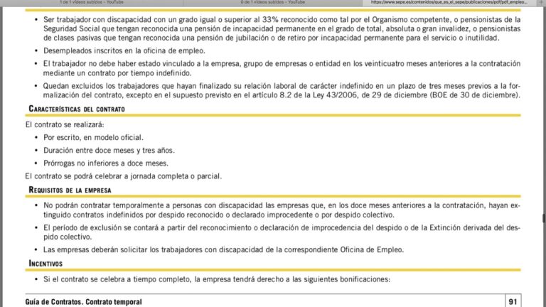 ¡Oportunidad laboral para discapacitados! Contrato temporal con SEPE